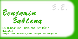 benjamin bablena business card